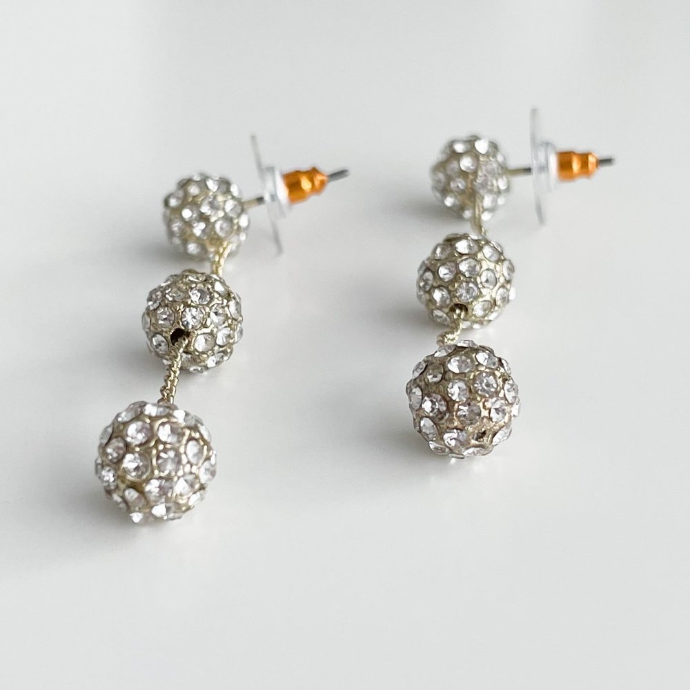 J. Crew Factory Pavé Tiered Earrings (Crystal) - Picture 4 of 4